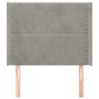 Cabecero con orejas de terciopelo gris claro 83x16x118/128 cm de , Cabeceros y pies de cama - Ref: Foro24-3119470, Precio: 64...