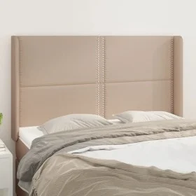 Headboard with ears cappuccino synthetic leather 147x16x118/128 cm by , Headboards and footboards - Ref: Foro24-3119535, Pric...