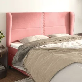 Cabecero con orejas de terciopelo rosa 163x23x118/128 cm de , Cabeceros y pies de cama - Ref: Foro24-3117875, Precio: 119,39 ...