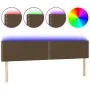 Kopfteil mit LED aus dunkelbraunem Stoff 180x5x78/88 cm von , Kopf- und Fußteile - Ref: Foro24-3121489, Preis: 54,24 €, Rabat...