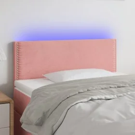 Pink velvet LED headboard 90x5x78/88 cm by , Headboards and footboards - Ref: Foro24-3121513, Price: 47,65 €, Discount: %