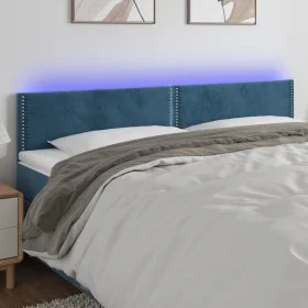 Dark brown velvet LED headboard 160x5x78/88 cm by , Headboards and footboards - Ref: Foro24-3121530, Price: 62,33 €, Discount: %