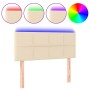 Cabecero con LED de tela color crema 80x5x78/88 cm de , Cabeceros y pies de cama - Ref: Foro24-3121591, Precio: 47,20 €, Desc...