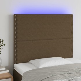 Cabecero con luces LED tela marrón oscuro 80x5x118/128 cm de , Cabeceros y pies de cama - Ref: Foro24-3122261, Precio: 49,63 ...