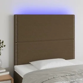 Kopfteil mit LED-Leuchten aus dunkelbraunem Stoff 80x5x118/128 cm von , Kopf- und Fußteile - Ref: Foro24-3122261, Preis: 51,8...