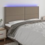 Cabecero con luces LED tela gris taupe 160x5x118/128 cm de , Cabeceros y pies de cama - Ref: Foro24-3122294, Precio: 109,82 €...