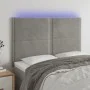 Headboard with LED lights light gray velvet 144x5x118/128 cm by , Headboards and footboards - Ref: Foro24-3122332, Price: 90,...