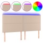 Cabecero luces LED cuero sintético capuchino 180x5x118/128 cm de , Cabeceros y pies de cama - Ref: Foro24-3122391, Precio: 12...