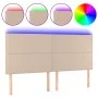 Kopfteil mit LED-Beleuchtung, Cappuccino-Kunstleder, 180 x 5 x 118/128 cm von , Kopf- und Fußteile - Ref: Foro24-3122391, Pre...