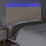 Cabecero luces LED cuero sintético capuchino 180x5x118/128 cm de , Cabeceros y pies de cama - Ref: Foro24-3122391, Precio: 12...