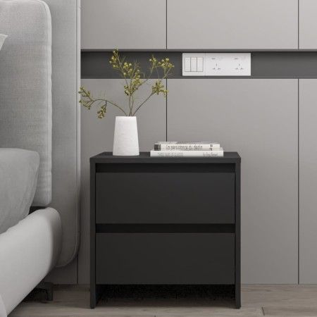 Mesita de noche madera de ingeniería negro 45x34,5x44,5 cm de vidaXL, Mesitas de noche - Ref: Foro24-809847, Precio: 42,05 €,...