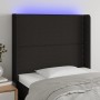 Cabecero con LED de tela negro 103x16x118/128 cm de , Cabeceros y pies de cama - Ref: Foro24-3123900, Precio: 72,58 €, Descue...
