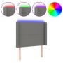 Cabecero con LED de tela gris oscuro 93x16x118/128 cm de , Cabeceros y pies de cama - Ref: Foro24-3123891, Precio: 66,88 €, D...