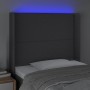 Cabecero con LED de tela gris oscuro 93x16x118/128 cm de , Cabeceros y pies de cama - Ref: Foro24-3123891, Precio: 66,88 €, D...