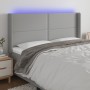 Cabecero con LED de tela gris claro 163x16x118/128 cm de , Cabeceros y pies de cama - Ref: Foro24-3123914, Precio: 102,92 €, ...
