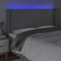 Hellgraues Stoffkopfteil mit LED 163x16x118/128 cm von , Kopf- und Fußteile - Ref: Foro24-3123914, Preis: 101,28 €, Rabatt: %