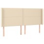 Cabecero con LED de tela color crema 203x16x118/128 cm de , Cabeceros y pies de cama - Ref: Foro24-3123935, Precio: 111,59 €,...
