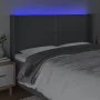 Dark gray fabric headboard with LED 183x16x118/128 cm by , Headboards and footboards - Ref: Foro24-3123923, Price: 106,08 €, ...