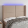 Cabecero con LED cuero sintético capuchino 147x16x118/128cm de , Cabeceros y pies de cama - Ref: Foro24-3124003, Precio: 108,...