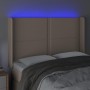 Cabecero con LED cuero sintético capuchino 147x16x118/128cm de , Cabeceros y pies de cama - Ref: Foro24-3124003, Precio: 108,...