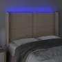 Headboard with LED cappuccino synthetic leather 147x16x118/128cm by , Headboards and footboards - Ref: Foro24-3124003, Price:...