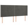 Cabecero con LED de terciopelo gris oscuro 163x16x118/128 cm de , Cabeceros y pies de cama - Ref: Foro24-3123963, Precio: 122...