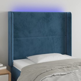 Cabecero con LED de terciopelo azul oscuro 83x16x118/128 cm de , Cabeceros y pies de cama - Ref: Foro24-3123942, Precio: 82,1...