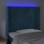 Cabecero con LED de terciopelo azul oscuro 83x16x118/128 cm de , Cabeceros y pies de cama - Ref: Foro24-3123942, Precio: 82,1...