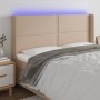 Cabecero con LED cuero sintético capuchino 183x16x118/128cm de , Cabeceros y pies de cama - Ref: Foro24-3124015, Precio: 129,...