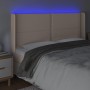 Cabecero con LED cuero sintético capuchino 183x16x118/128cm de , Cabeceros y pies de cama - Ref: Foro24-3124015, Precio: 129,...