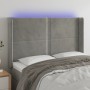 Cabecero con LED de terciopelo gris claro 147x16x118/128 cm de , Cabeceros y pies de cama - Ref: Foro24-3123956, Precio: 105,...