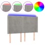 Cabecero con LED de terciopelo gris claro 147x16x118/128 cm de , Cabeceros y pies de cama - Ref: Foro24-3123956, Precio: 105,...