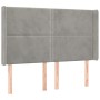 Cabecero con LED de terciopelo gris claro 147x16x118/128 cm de , Cabeceros y pies de cama - Ref: Foro24-3123956, Precio: 105,...