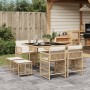 Set comedor de jardín 9 pzas con cojines ratán sintético beige en Conjuntos de jardín | Comprar online en Foru.es