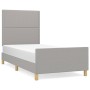 Estructura de cama con cabecero de tela gris claro 90x200 cm de , Camas y somieres - Ref: Foro24-3124944, Precio: 129,93 €, D...