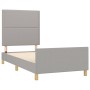 Estructura de cama con cabecero de tela gris claro 90x200 cm de , Camas y somieres - Ref: Foro24-3124944, Precio: 129,93 €, D...