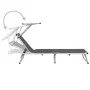 Folding lounger with aluminum and gray textilene roof by vidaXL, Loungers - Ref: Foro24-44335, Price: 109,15 €, Discount: %