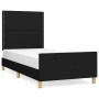 Estructura de cama con cabecero de tela negro 90x200 cm de , Camas y somieres - Ref: Foro24-3124946, Precio: 125,83 €, Descue...