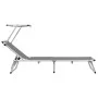 Folding lounger with aluminum and gray textilene roof by vidaXL, Loungers - Ref: Foro24-44335, Price: 109,15 €, Discount: %