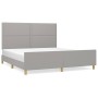 Estructura de cama con cabecero tela gris claro 160x200 cm de , Camas y somieres - Ref: Foro24-3124984, Precio: 194,96 €, Des...