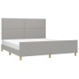 Estructura de cama con cabecero tela gris claro 160x200 cm de , Camas y somieres - Ref: Foro24-3124984, Precio: 194,96 €, Des...