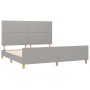 Estructura de cama con cabecero tela gris claro 160x200 cm de , Camas y somieres - Ref: Foro24-3124984, Precio: 194,96 €, Des...