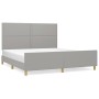 Estructura de cama con cabecero gris claro tela 180x200 cm de , Camas y somieres - Ref: Foro24-3124992, Precio: 222,12 €, Des...