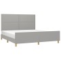 Estructura de cama con cabecero gris claro tela 180x200 cm de , Camas y somieres - Ref: Foro24-3124992, Precio: 222,12 €, Des...