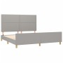 Estructura de cama con cabecero gris claro tela 180x200 cm de , Camas y somieres - Ref: Foro24-3124992, Precio: 222,12 €, Des...