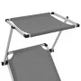 Folding lounger with aluminum and gray textilene roof by vidaXL, Loungers - Ref: Foro24-44335, Price: 109,15 €, Discount: %
