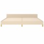 Estructura de cama con cabecero de tela color crema 200x200 cm de , Camas y somieres - Ref: Foro24-3125005, Precio: 223,57 €,...