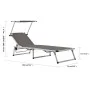 Folding lounger with aluminum and gray textilene roof by vidaXL, Loungers - Ref: Foro24-44335, Price: 109,15 €, Discount: %