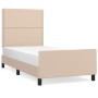 Estructura de cama cabecero cuero sintético capuchino 90x190 cm de , Camas y somieres - Ref: Foro24-3125487, Precio: 136,31 €...