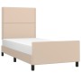Estructura de cama cabecero cuero sintético capuchino 90x190 cm de , Camas y somieres - Ref: Foro24-3125487, Precio: 136,31 €...